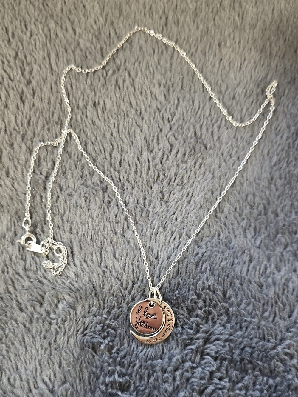 Sterling Silver Moon Charm Necklace